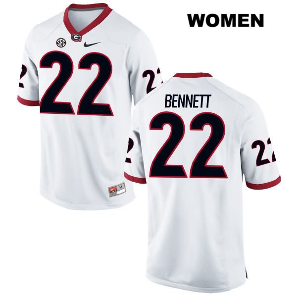 Georgia Bulldogs Women's Stetson Bennett #22 NCAA Authentic White Nike Stitched College Football Jersey AIM4156XX